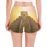 Mayan Civilization Print Women's Split Running Shorts