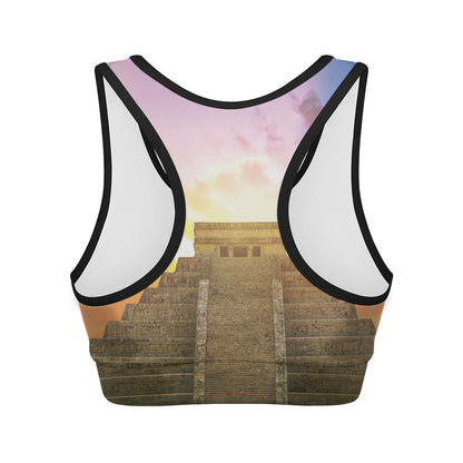 Mayan Civilization Print Women's Sports Bra