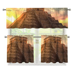 Mayan Pyramid Print 3 Piece Kitchen Curtains