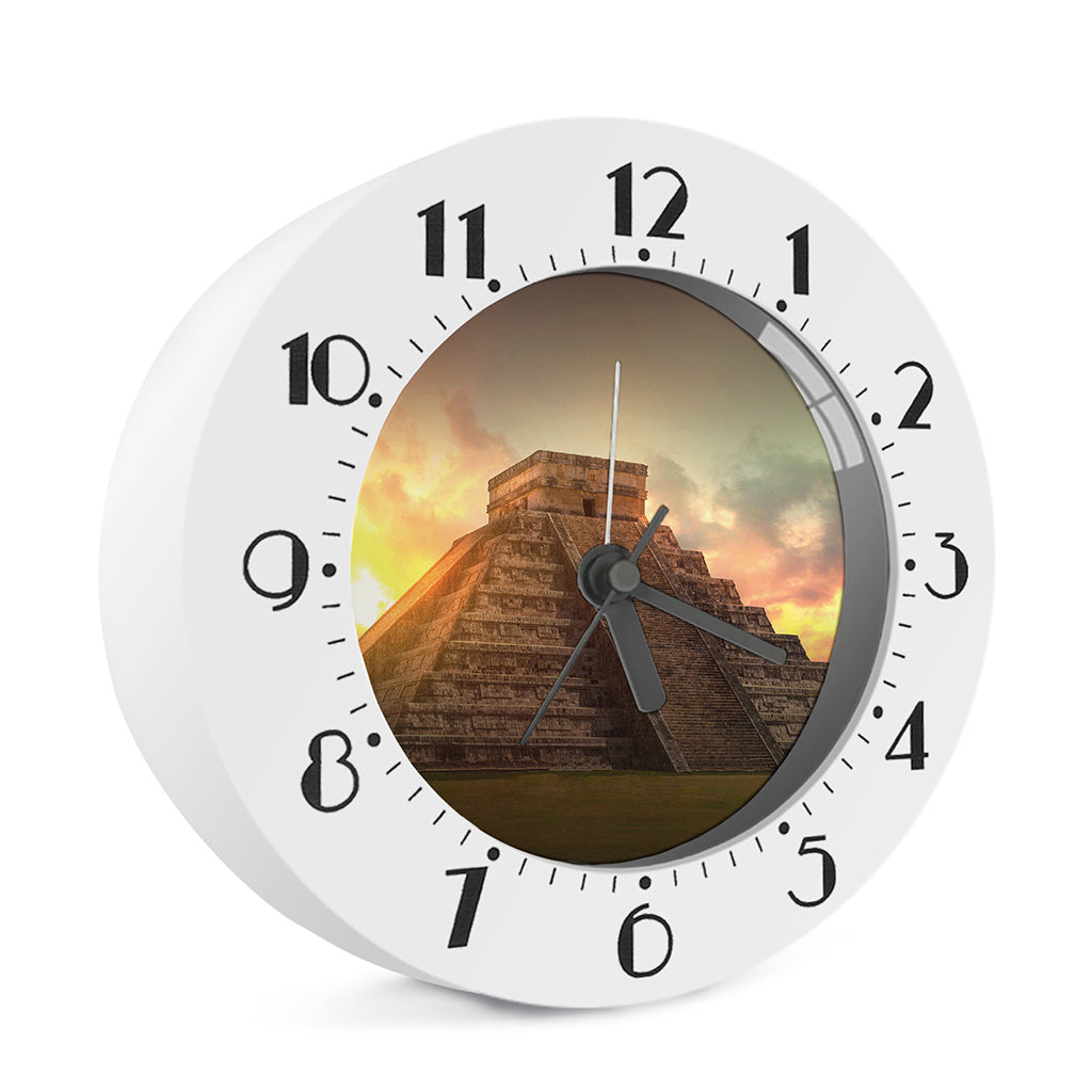 Mayan Pyramid Print Alarm Clock