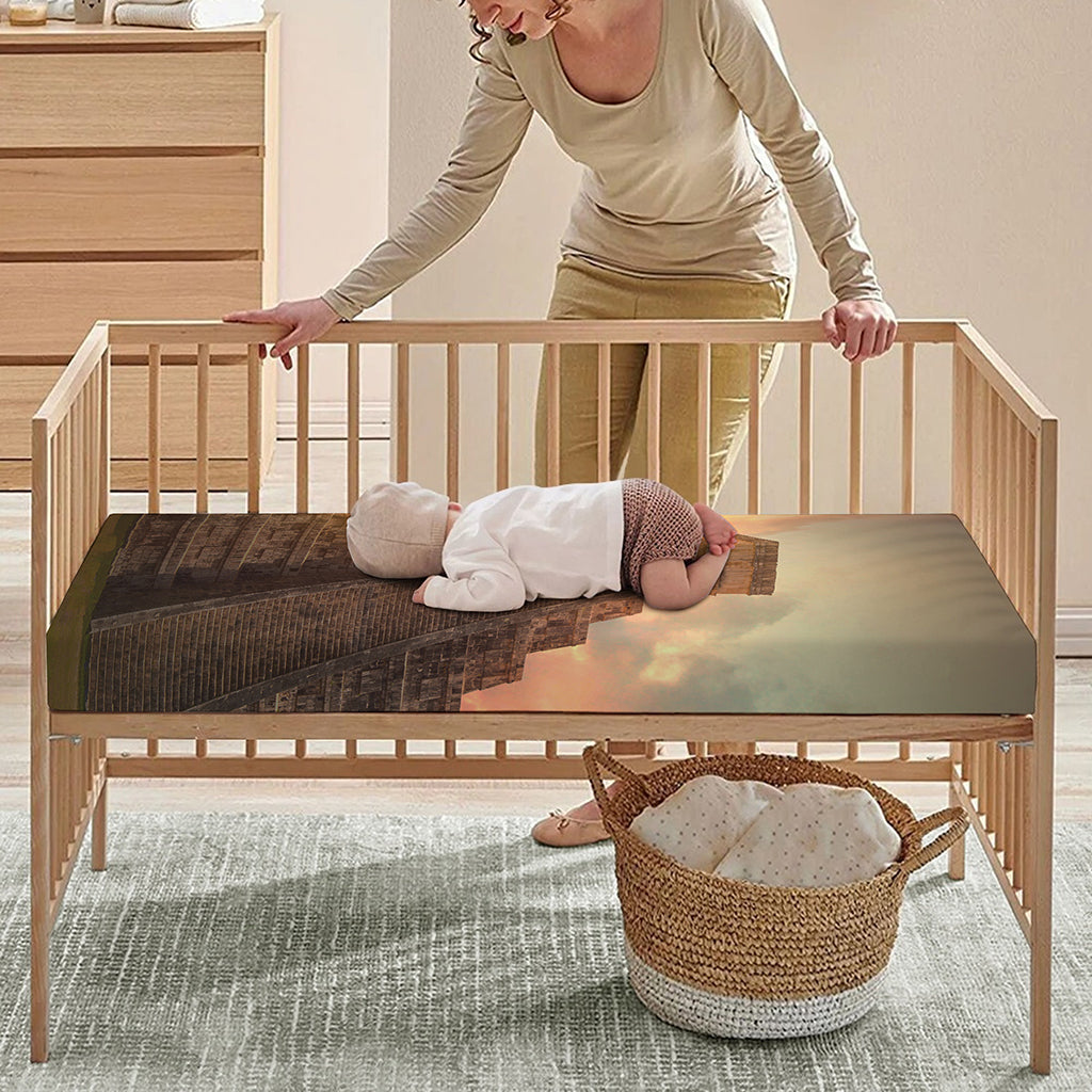 Mayan Pyramid Print Baby Crib Sheet