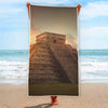 Mayan Pyramid Print Beach Towel