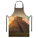 Mayan Pyramid Print Bib Apron With Pocket