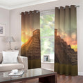 Mayan Pyramid Print Dimout Grommet Curtains