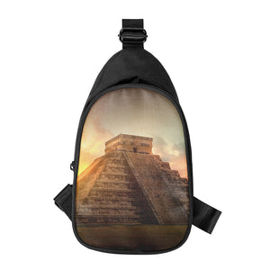 Mayan Pyramid Print Chest Bag