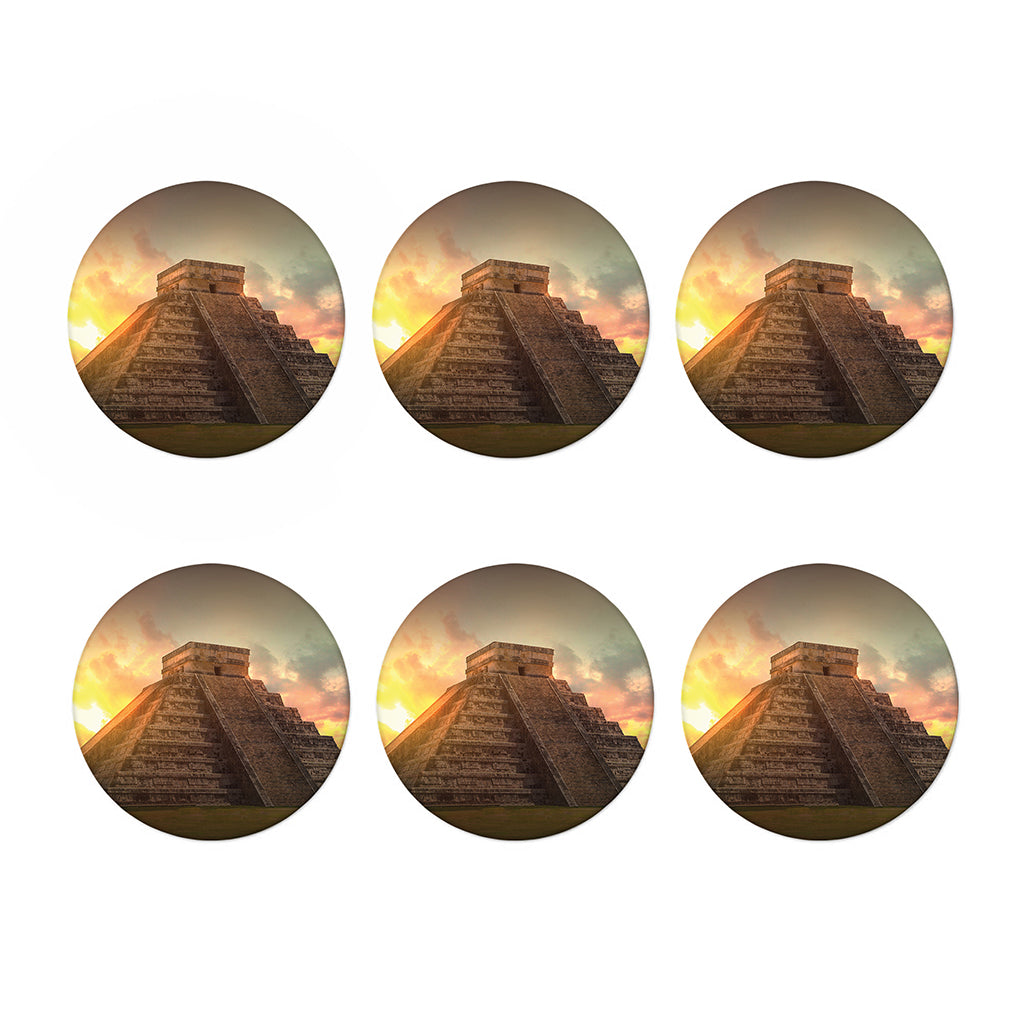 Mayan Pyramid Print Coaster Set