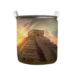 Mayan Pyramid Print Collapsible Laundry Basket
