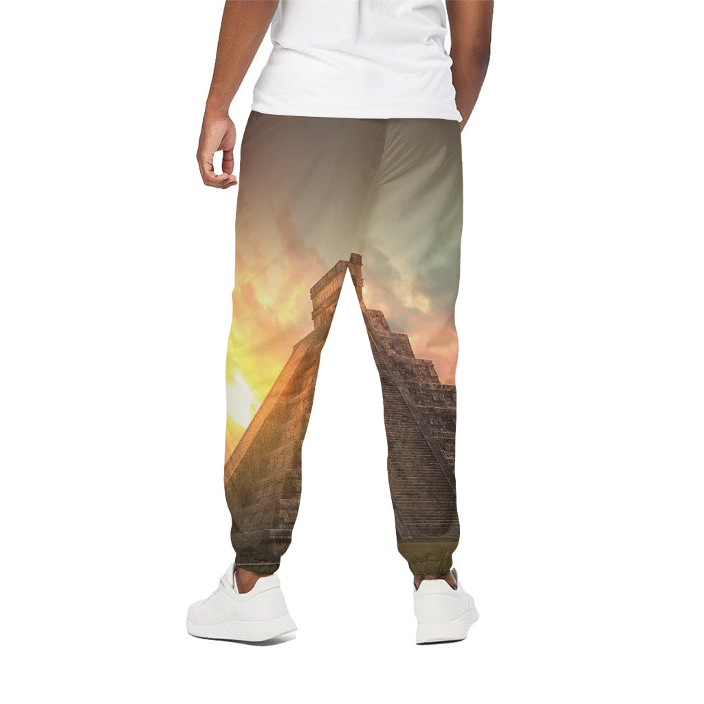 Mayan Pyramid Print Cotton Pants