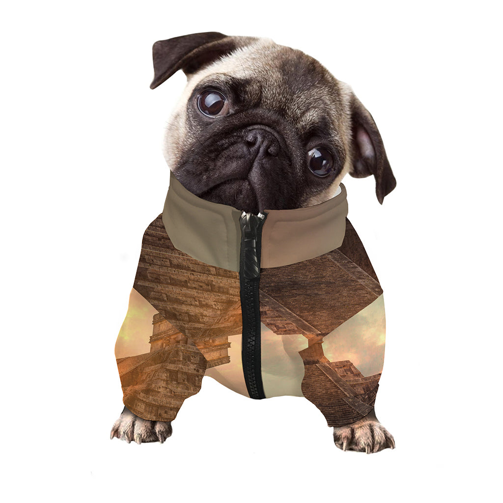 Mayan Pyramid Print Dog Zip Up Jacket