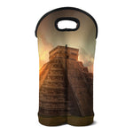 Mayan Pyramid Print Double Neoprene Wine Tote