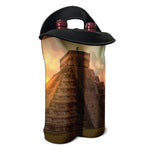 Mayan Pyramid Print Double Neoprene Wine Tote