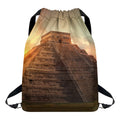 Mayan Pyramid Print Drawstring Backpack