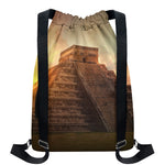 Mayan Pyramid Print Drawstring Backpack