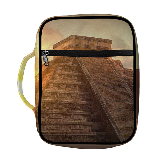 Mayan Pyramid Print Front Pocket Bible Bag
