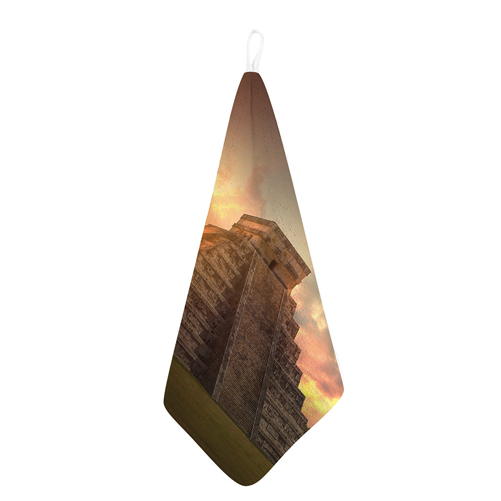 Mayan Pyramid Print Hand Towel