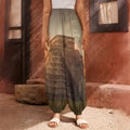 Mayan Pyramid Print Harem Pants