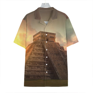 Mayan Pyramid Print Hawaiian Shirt