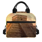 Mayan Pyramid Print Insulated Lunch Bag