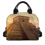 Mayan Pyramid Print Insulated Lunch Bag