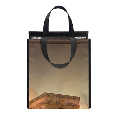 Mayan Pyramid Print Insulated Lunch Tote