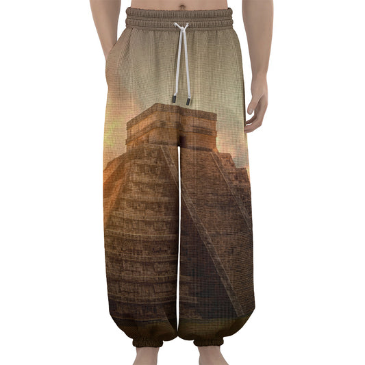 Mayan Pyramid Print Lantern Pants