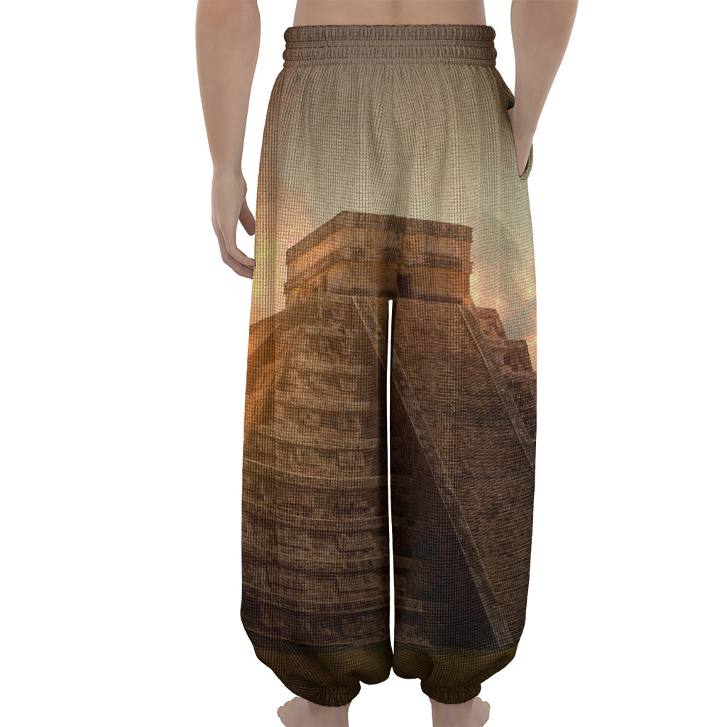 Mayan Pyramid Print Lantern Pants