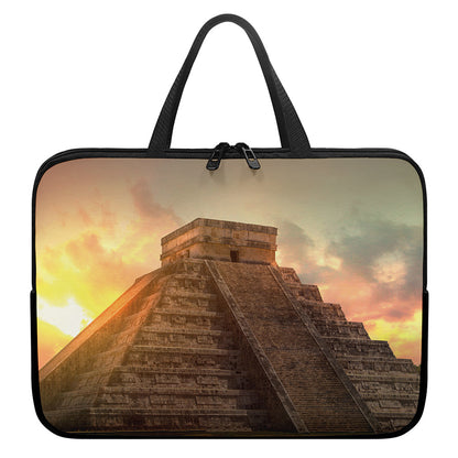 Mayan Pyramid Print Laptop Sleeve With Handle