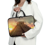 Mayan Pyramid Print Laptop Sleeve With Handle