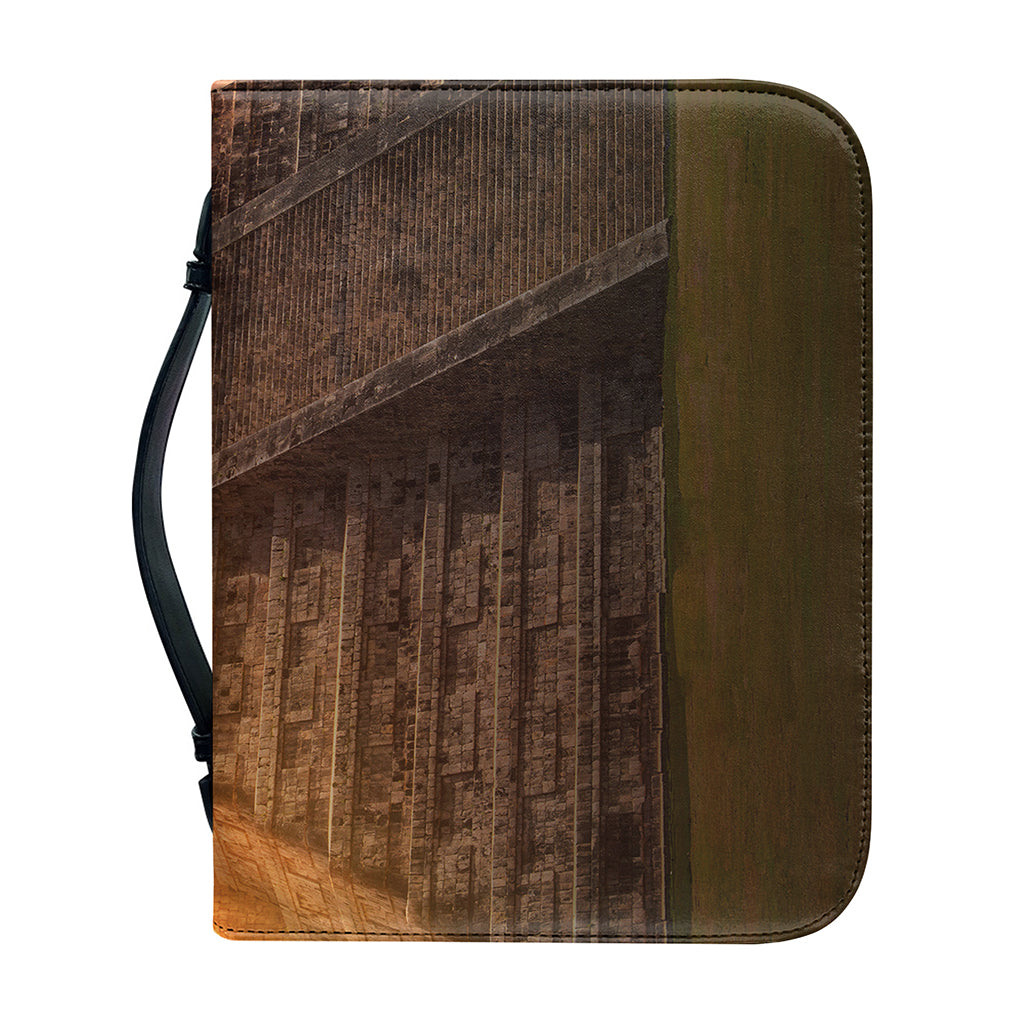 Mayan Pyramid Print Leather Bible Cover