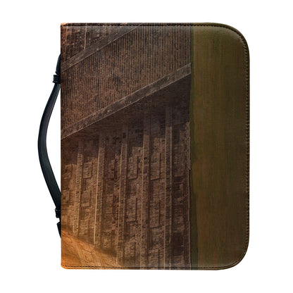 Mayan Pyramid Print Leather Bible Cover