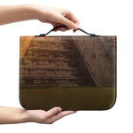 Mayan Pyramid Print Leather Bible Cover
