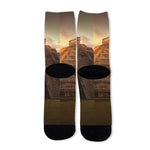 Mayan Pyramid Print Long Socks