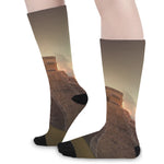 Mayan Pyramid Print Long Socks