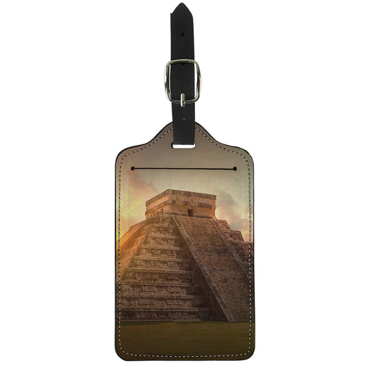 Mayan Pyramid Print Luggage Tag
