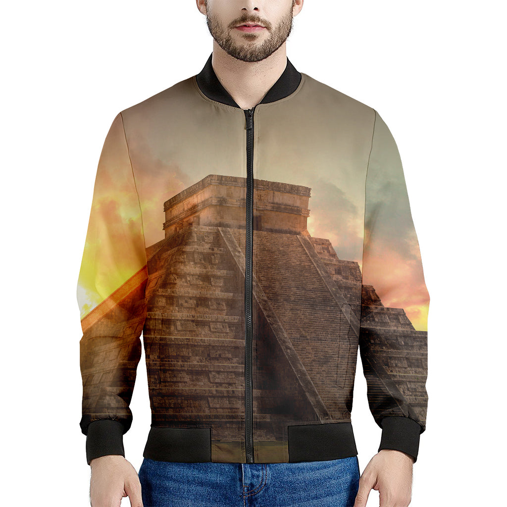 Mayan Pyramid Print Men's Bomber Jacket