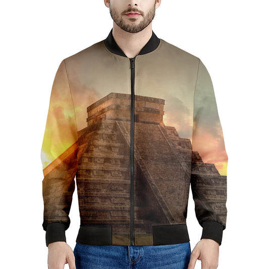 Mayan Pyramid Print Men's Bomber Jacket