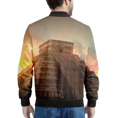 Mayan Pyramid Print Men's Bomber Jacket