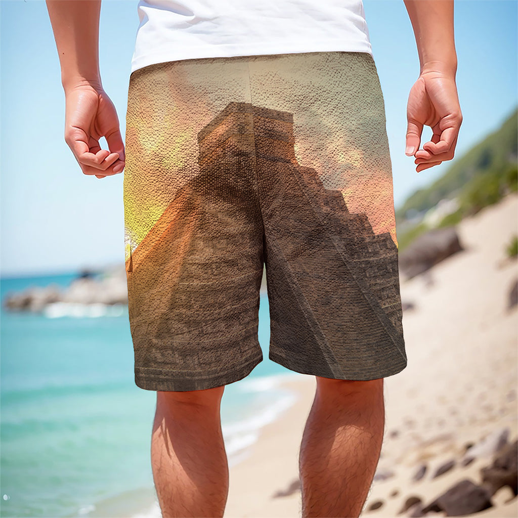Mayan Pyramid Print Men's Cargo Shorts
