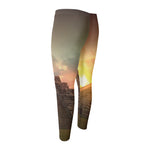 Mayan Pyramid Print Men's Compression Pants