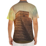 Mayan Pyramid Print Men's Deep V-Neck Shirt