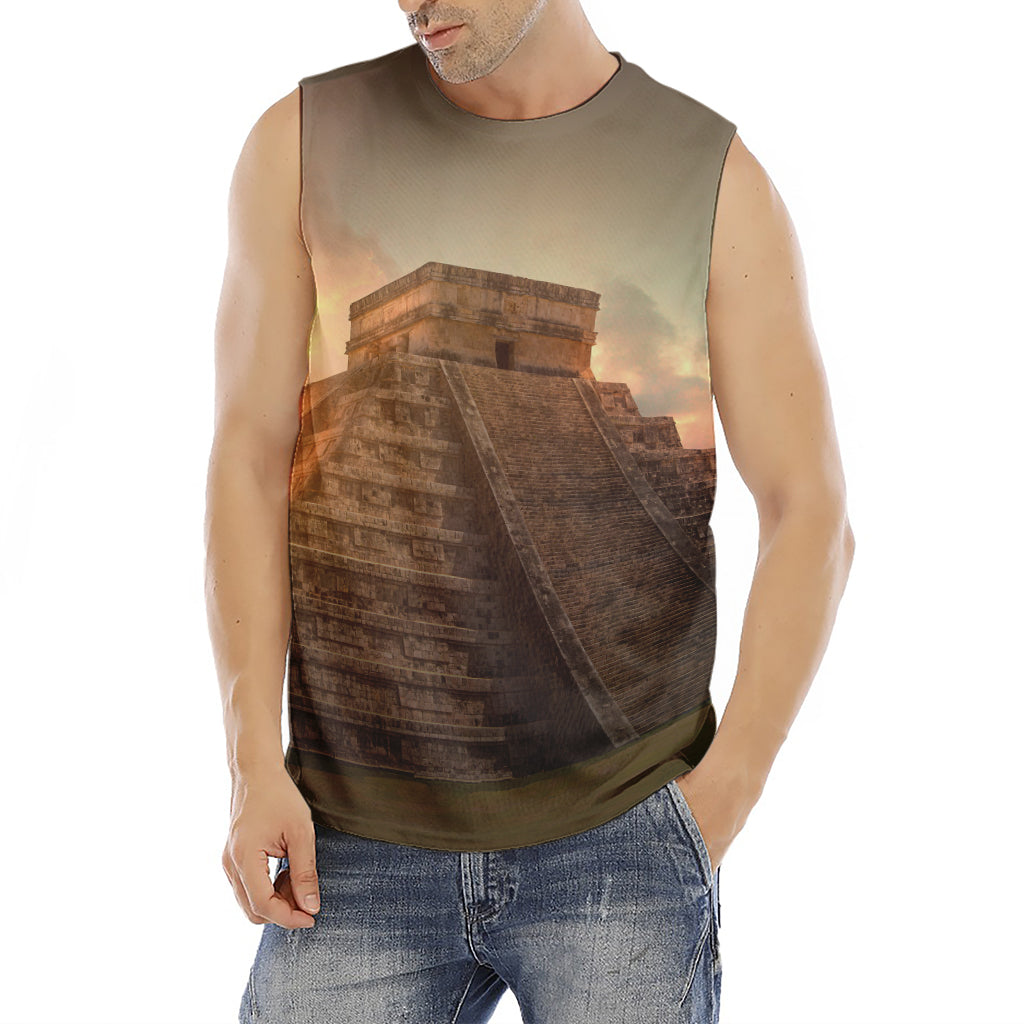 Mayan Pyramid Print Men's Fitness Tank Top