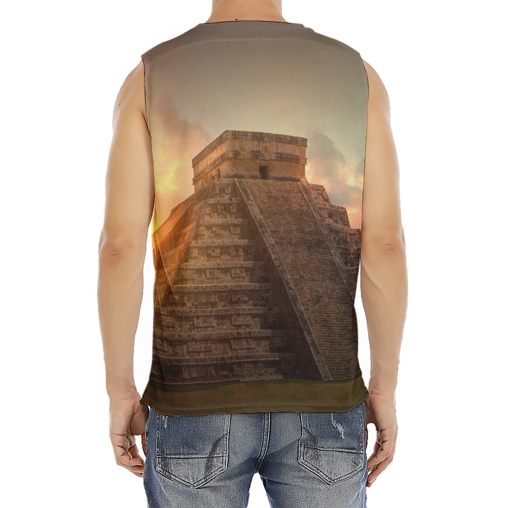 Mayan Pyramid Print Men's Fitness Tank Top
