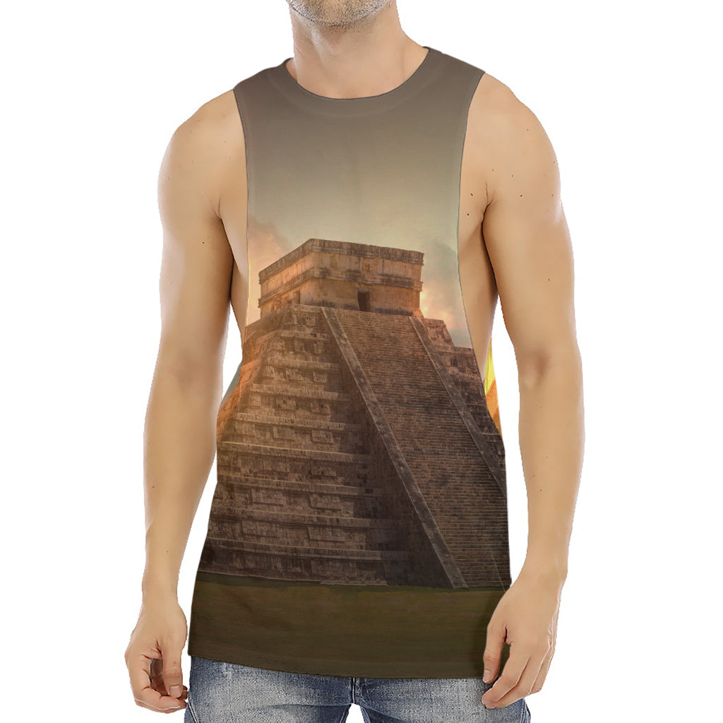 Mayan Pyramid Print Men's Muscle Tank Top