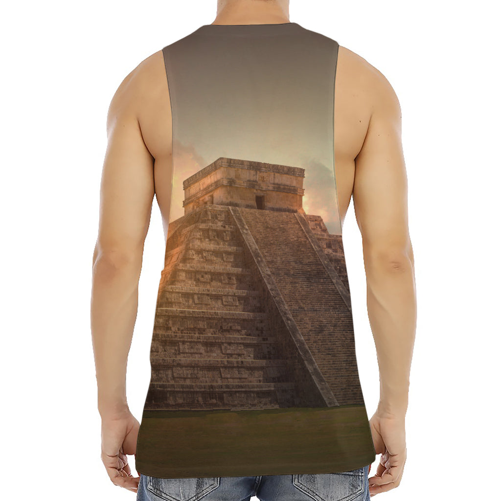 Mayan Pyramid Print Men's Muscle Tank Top