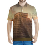 Mayan Pyramid Print Men's Polo Shirt