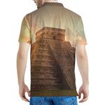 Mayan Pyramid Print Men's Polo Shirt