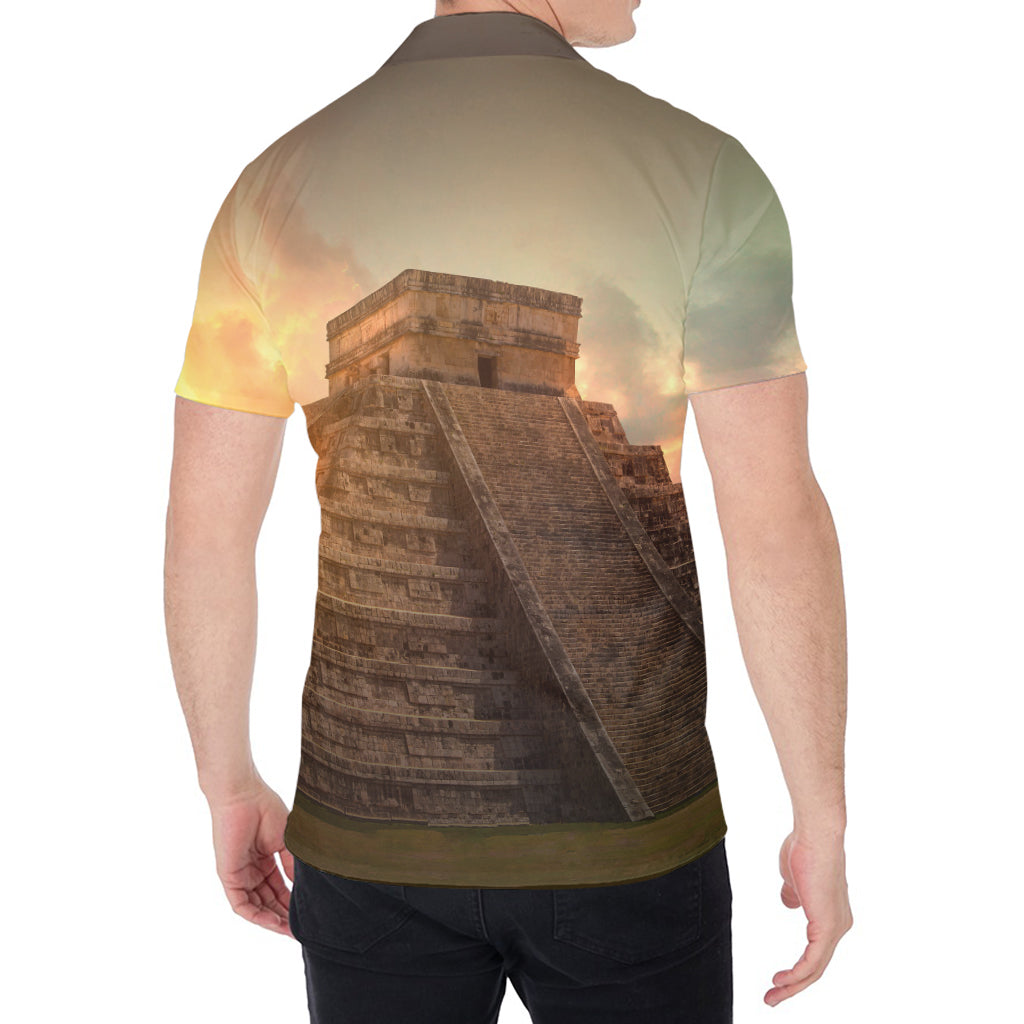 Mayan Pyramid Print Men's Shirt