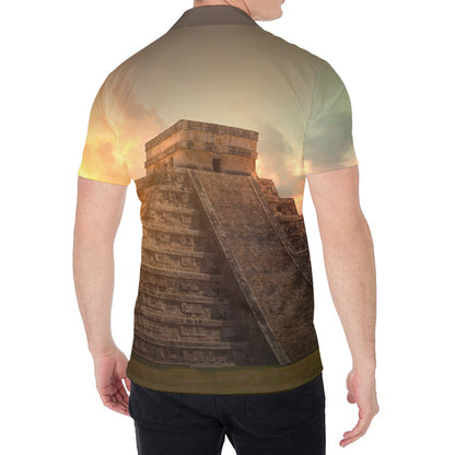 Mayan Pyramid Print Men's Shirt