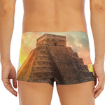 Mayan Pyramid Print Men's Short Boxer Briefs