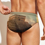 Mayan Pyramid Print Men's Swim Briefs